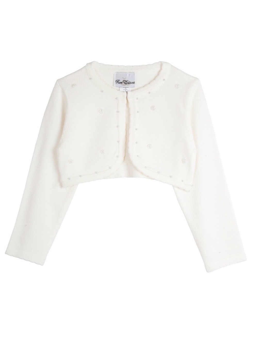 Girls' White Cropped Cardigan Bolero
